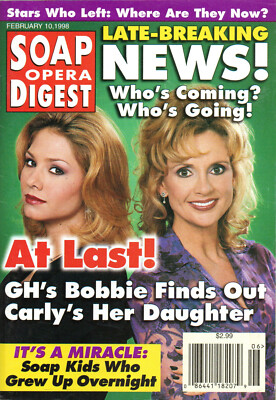 Soap Opera Digest Feb. 10 1998 Sarah Brown Jacklyn Zeman Michael O'Leary Amy Eck