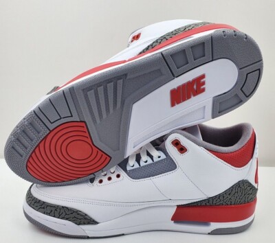 エアジョーダン 3 レッド/グレー Nike Air Jordan Retro 3 FIRE RED (2022) White OG Cement Grey