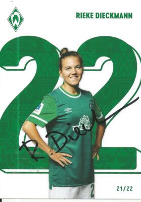 Rieke Dieckmann / Werder Bremen Frauen / Saison 2021-2022 / Autogrammkarte