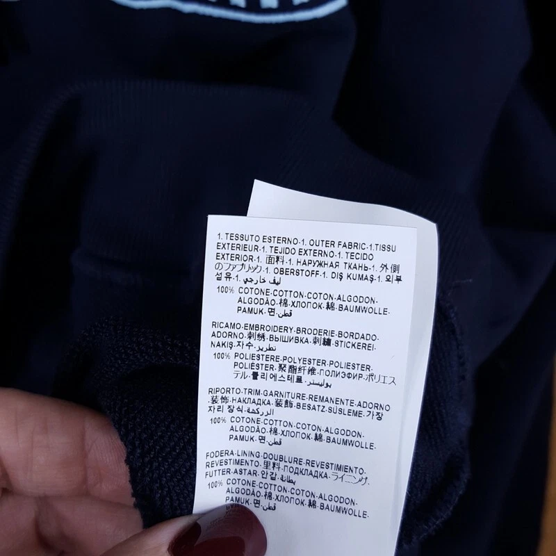 Felpa con cappuccio uomo VERSACE pullover grande blu anni 90 ispirazione vintage logo piastrelle $1225