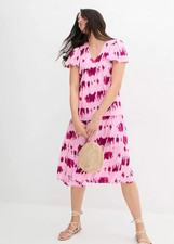 Freemans Pink & Violet Flounced Midi Dress  Plus Size UK 24      (FS85-2)