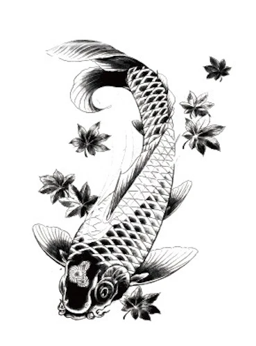 Carp Koi Fish Temporary Tattoo Waterproof Body Art party - Picture 34 of 35