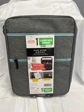 Five Star 1” Carry All Zipper Binder Gray Blue