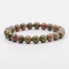 6mm 8mm 10mm Natural Gemstone Granite Round Beads Stretch Handmade Bracelets