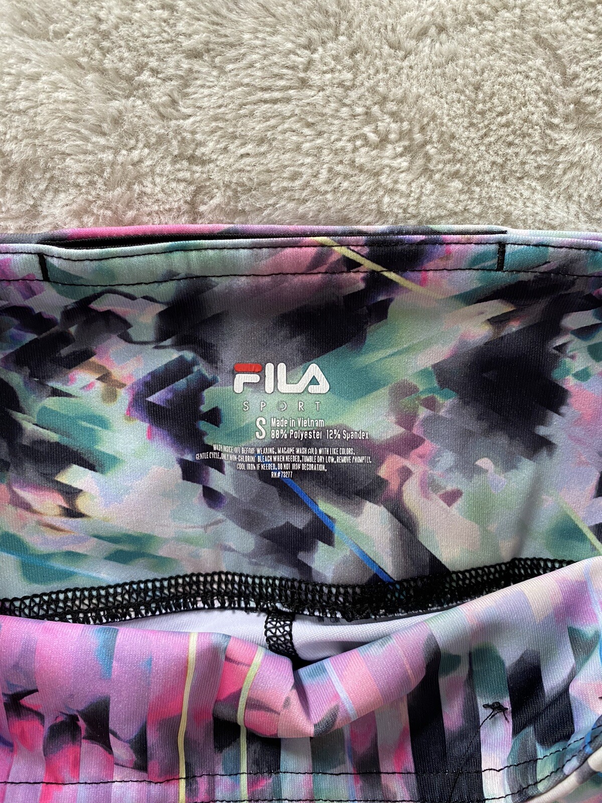 FILA Sport Donna Nero Rosa Pantaloni Allenamento Leggings Sportivi Taglia S