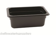 Gastronorm Pan, 1/4 Black Polycarbonate 100mm
