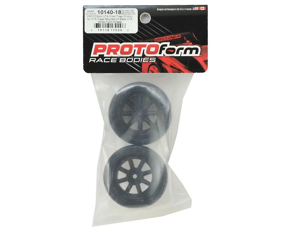 Protoform Vintage Racing Pre-Mounted Front Tire (2) (26mm) (Black) [PRM10140-18] - Image 3 of 3
