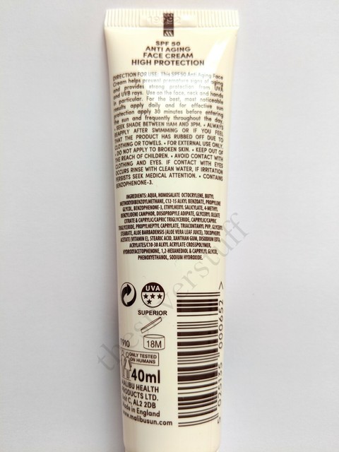 tropic by malibu spf 50 face cream