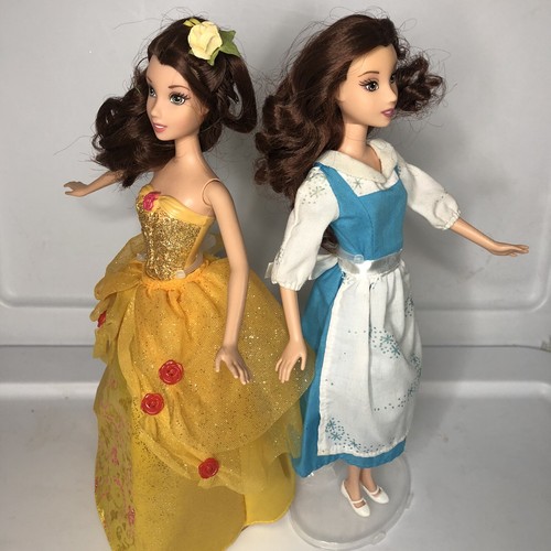 LOT of 2 Beauty & the Beast Belle Dolls Ball Dress and Blue with apron - Picture 7 of 18