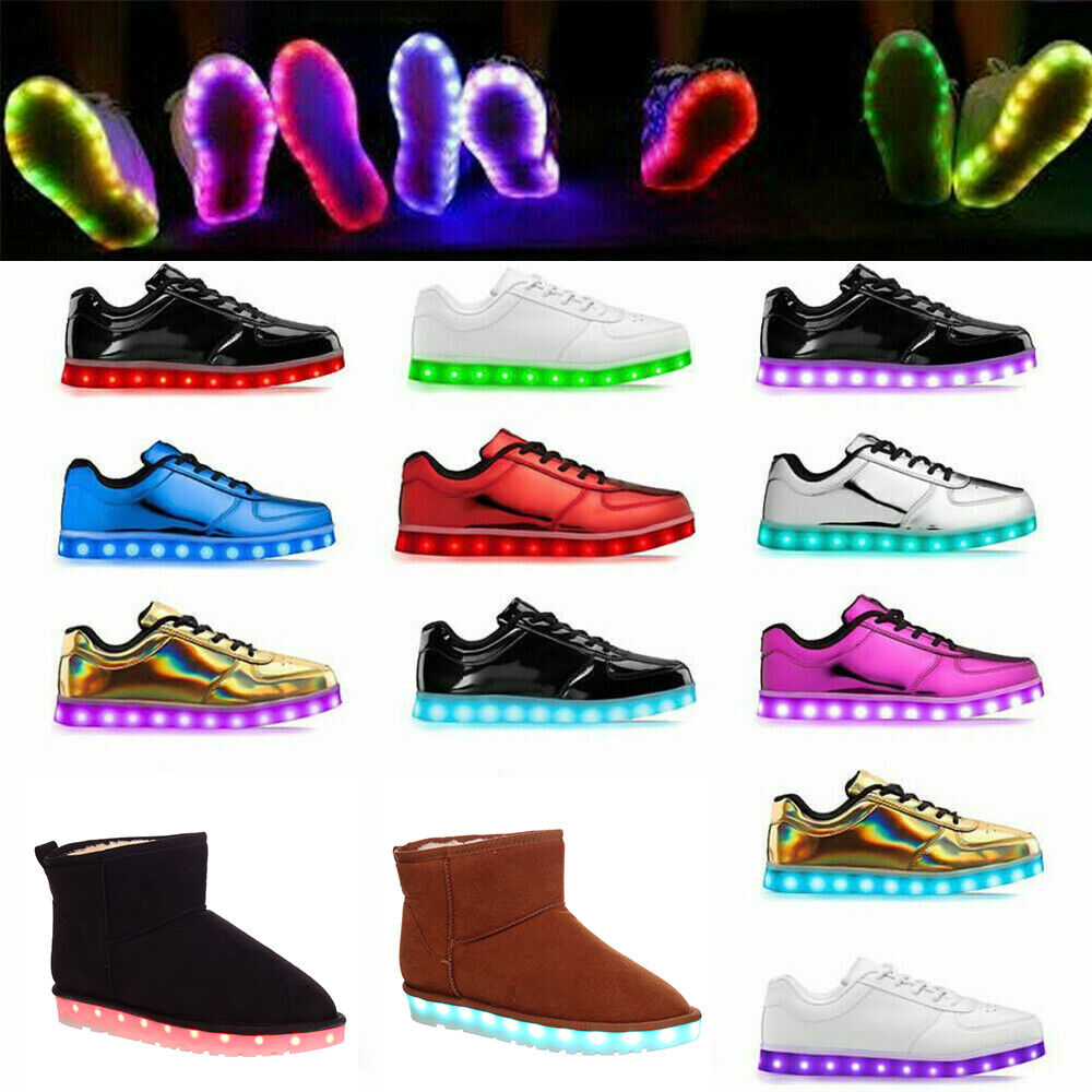 Aizeroth-UK Enfants LED Chaussures de Sport 7 Changement de Couleur Chaussure USB Rechargeable Clignotant Baskets Ultra-Léger Respirante Gymnastique Sneakers pour Fille et Garçon 