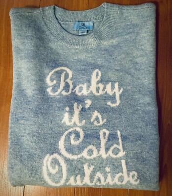 New CeCe LARGE Baby It s Cold Outside Soft Winter Sweater Baby Blue