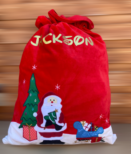 Personalised Red Velvet Santa Sack Large 70x50cm Christmas Gift Bag Deluxe