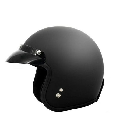 Vcan V85C Open Face 3/4 Motorcycle Helmet Matte Black Size Large Dot Approved..