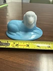 Vintage Blue Milk Glass Reclining Dog Figurine – Two Tone – 5.5” Long – Mid-Cen
