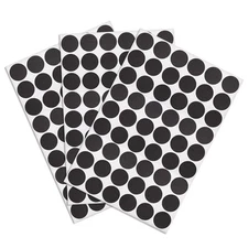 3-Table Self-adhesive Screw Covers Caps Sticker 21mm 54 in 1 Black Lines