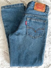 Levi  s 511 Jeans Boys 7 Reg Blue Slim Fit Adjustable Waist Hook  Eye Closure