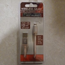 Wireless Gear Sync Charge Cables 10ft For Use with Micro USB Devices
