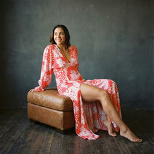 ASOS Design Red Pink Floral Patchwork Maxi Dress 4 Deep V Romantic Statement