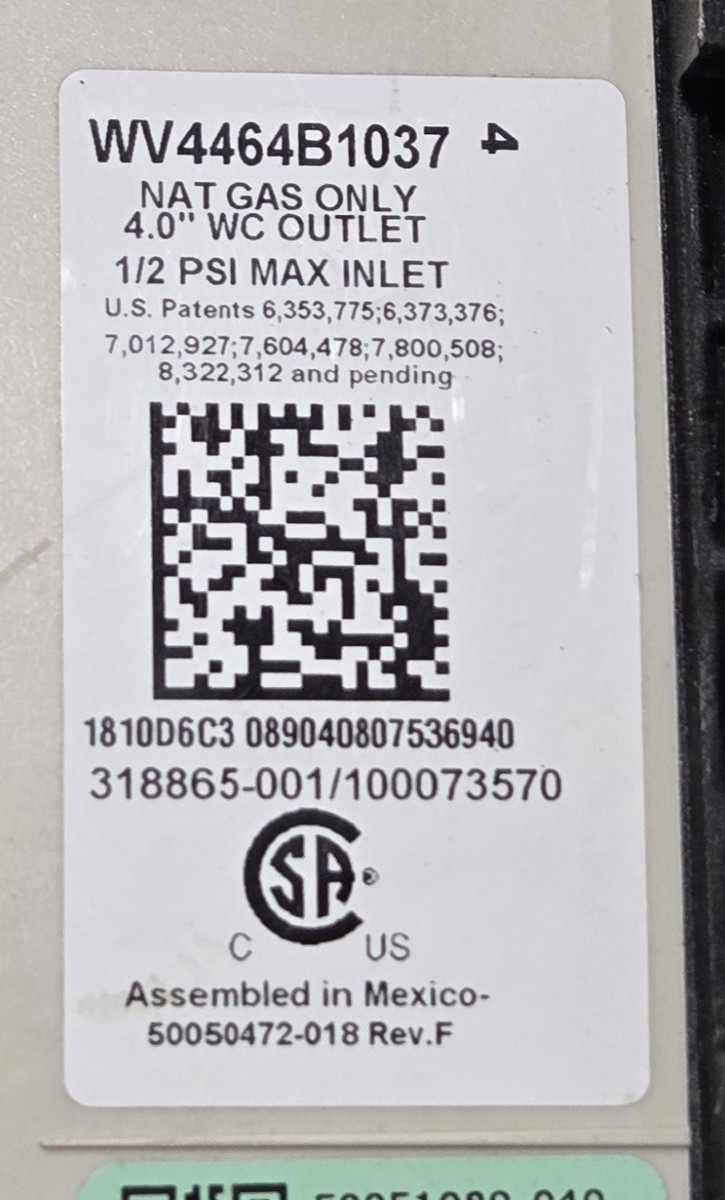 WV4464B1037 318865-001 100073570 50050472-018F 50051089-040 Gas