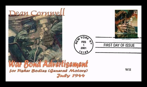 US COVER FIRST DAY OF ISSUE AMERICAN ILLUSTRATORS DEAN CORNWELL