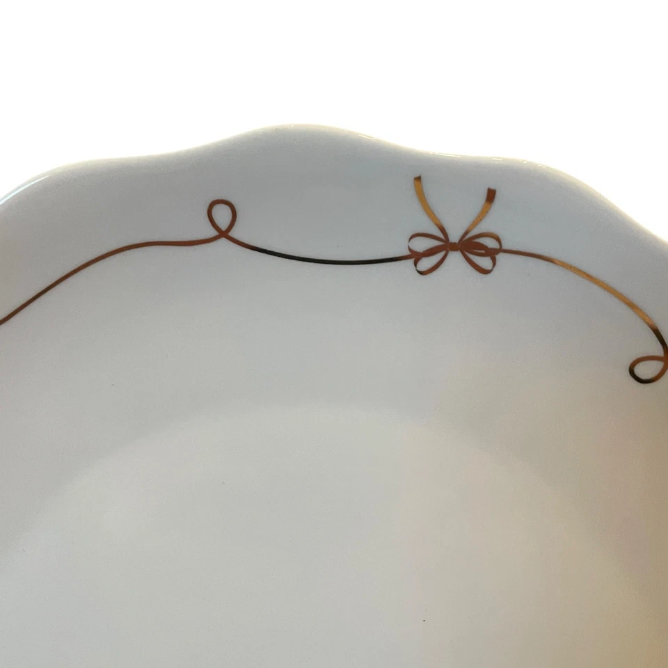 "Juego de 4 platos de cena Strawberry Street Gold Bow Ribbon de 10,5"" nuevos" Foto 3 de 4