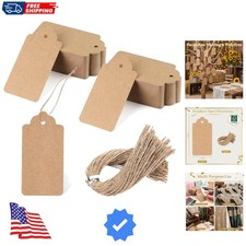 100pcs Gift Tags with String Attached, 2 x 4 inch Kraft Paper Hang Tags for C...