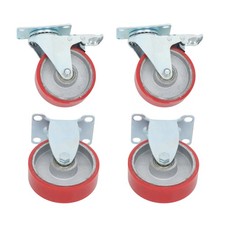 4 Inch - 4 Industrial Casters - two with brakes, two without