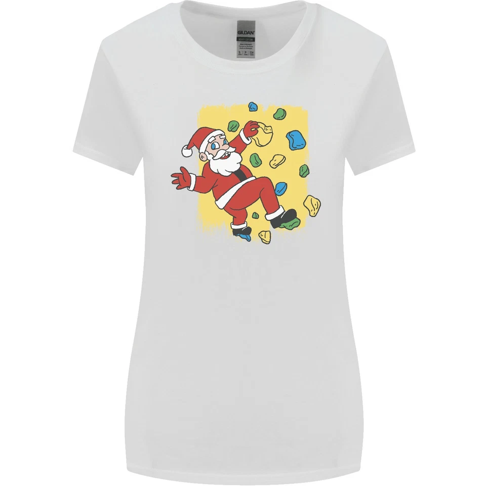 T-Shirt Femme Large Coupe Santa Grimpeur Drôle De Noël - Photo 2/4