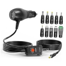 34W 3V 4.5V 5V 6V 7.5V 9V 12V DC Car Charger with 10 Tips and USB Cigarette