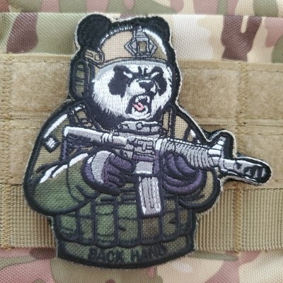 PANDA FIGHTER Embroidered Tactical Morale Patch Hook and Loop | eBay