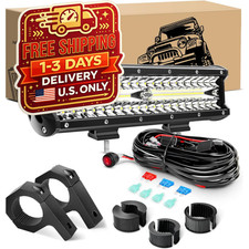 12" 300W Triple Row Combo LED Light Bar 30000LM w/ Aluminum Housing