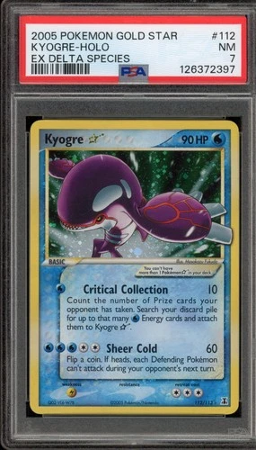 Pokemon Kyogre Gold Star EX Delta Species Holo Ultra Rare #112 PSA 7