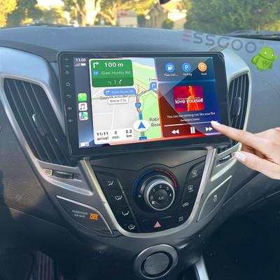 Apple CarPlay For 2011-2017 Hyundai Veloster 9'' Android 15.0 Car Stereo Radio FM