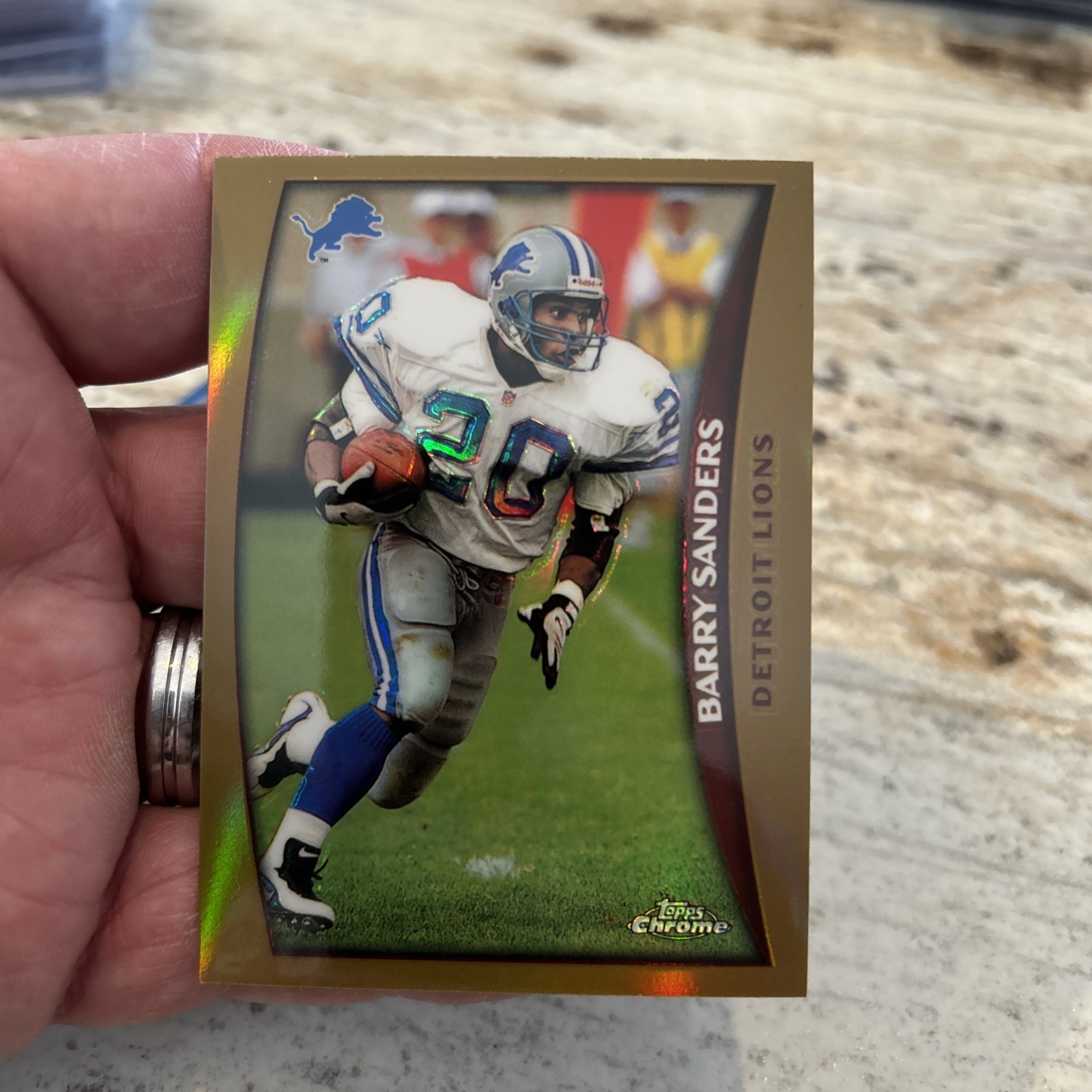 1998 Topps Chrome Refractor #1 Barry Sanders Detroit Lions HOF 