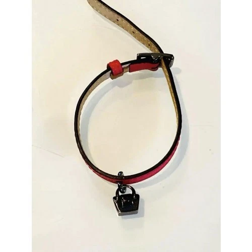 Longchamp Bracciale Pelle Borsa Rossa Charm Fibbia Regolabile Cinturino Moda