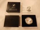 2021-W American Silver Eagle Proof Type 2  COA 21 EAN Weat Point