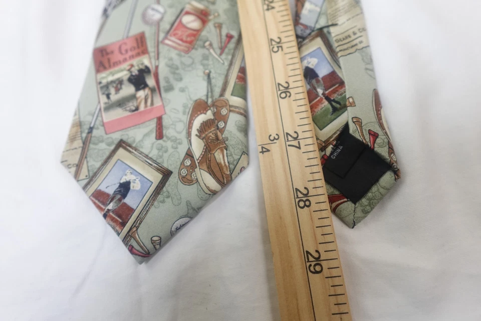 Corbata de seda de golf Tie Tales 100 % seda novedad palos de golf camisetas de almanaque vintage Foto 4 de 4