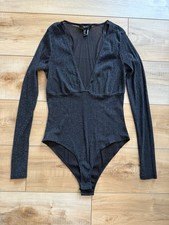 Forever 21 Women s Black Sparkly Sheath Bodysuit Size Medium
