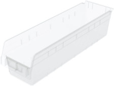 Clear Plastic Nesting Storage Bins, 24"x6"x6", 10-Pack for Organizing