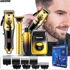 2/3/4Pcs Set Cordless Men Hair Clipper Rechargeable Haircutting Trimmer Kit Gift