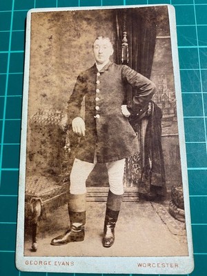 CDV Card Young Man Doorman Studio Photograph G. Evans Worcester