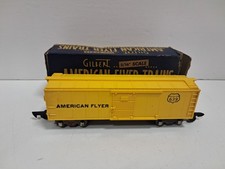 Vintage American Flyer - 639 YELLOW BOX CAR - S Gauge Train - With Box