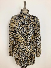 Vintage 90s St Michael coat retro leopard animal print padded anorak jacket #V4