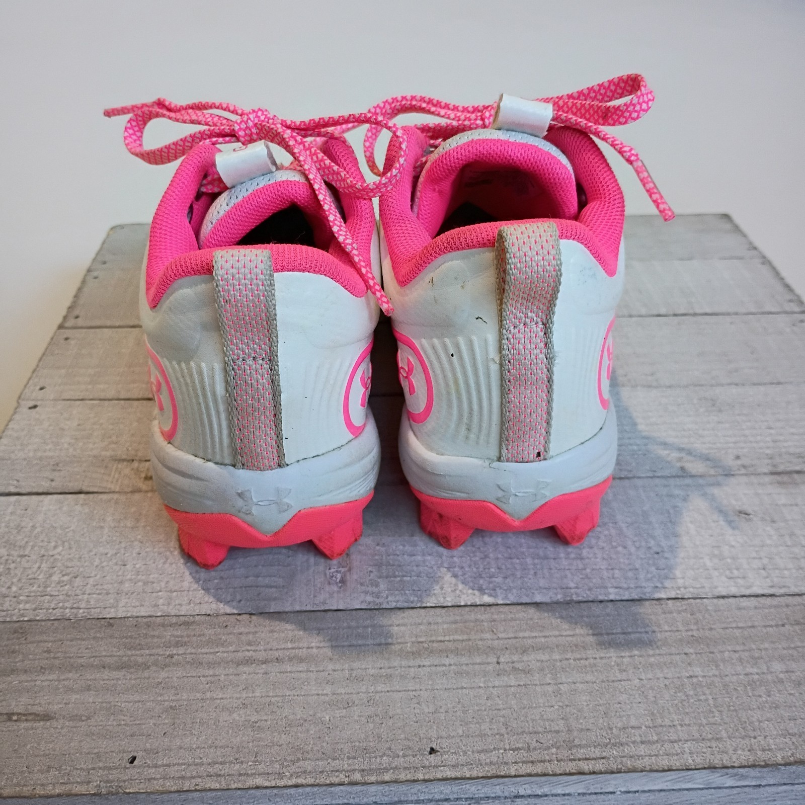 Under Armour Glyde RM softball cleats in white and pink Size 12K thumbnail 4
