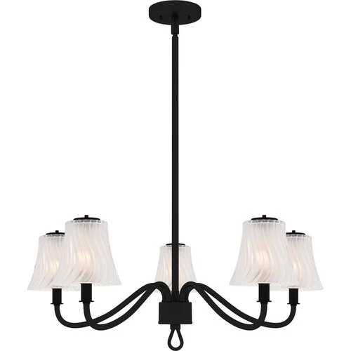 Matte Black  Chandelier from the McKinney Collection - Picture 3 of 5