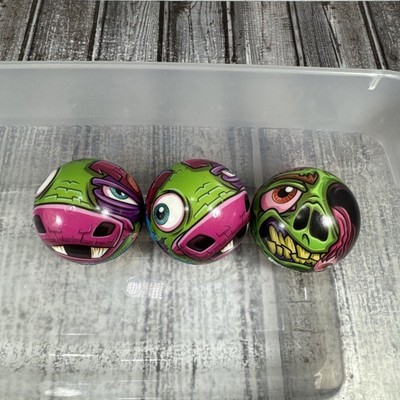 Set of 3 Bad Balls Foam Mad Ball Vending Machine Prize Toy VTG Y2K Monster KO