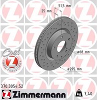 2X Bremsscheibe Sport Z Zimmermann 370.3054.52 FüR BM Mazda DK CX BN Skyactiv