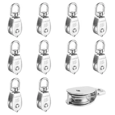 10 PCS M15 Single Pulley Blocks, HMIEPRS 304 Stainless Steel Heavy Duty Rolle...