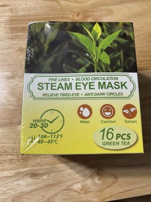 Steam Eye Mask Disposable Eye Bags Wrinkles Migraines 16 Pack Chinese green tea