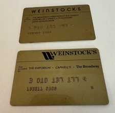 Vintage Weinstocks Credit Charge Cards Signed Emporium Capwell Broadway